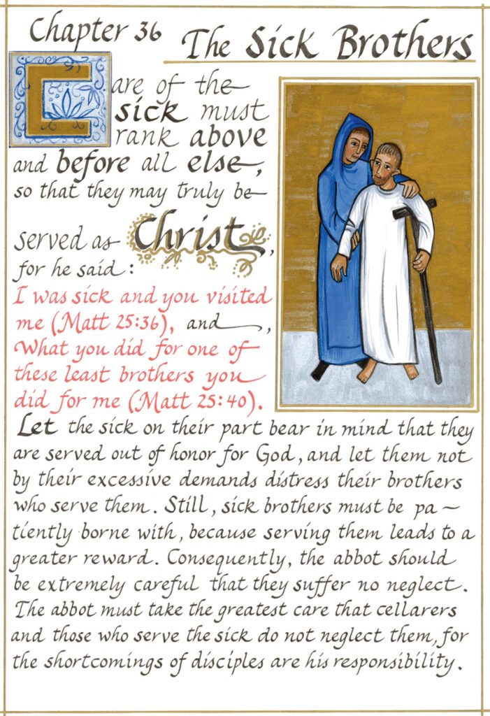 Rule of St. Benedict, Chapter 58: Care of the Sick