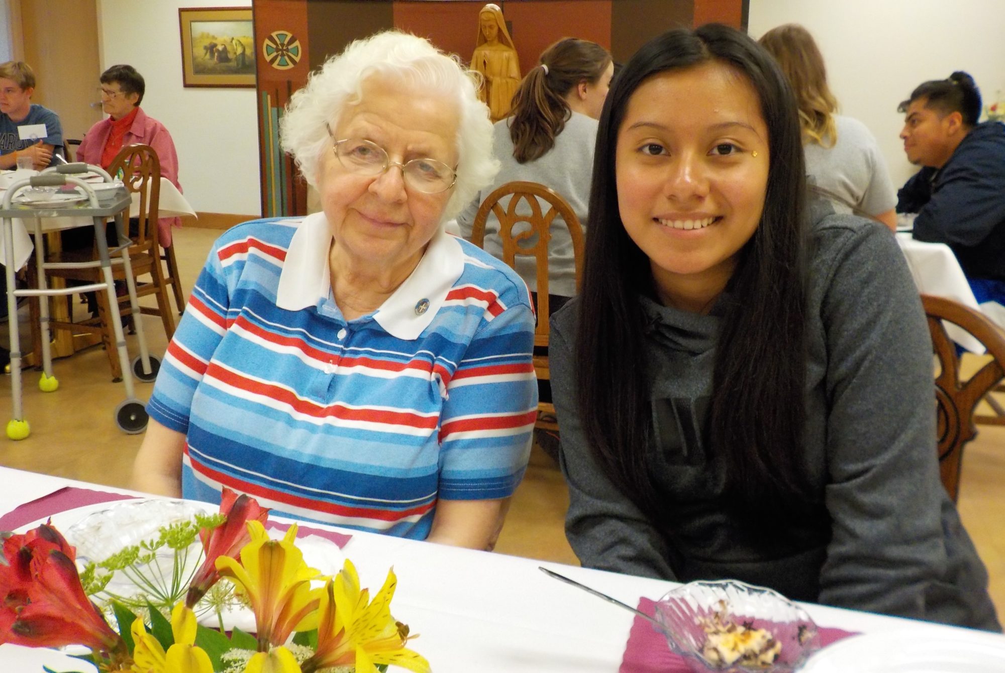 Sister Mary Catherine Shambour was mentor to one of the high school students at the Youth Theology Institute.