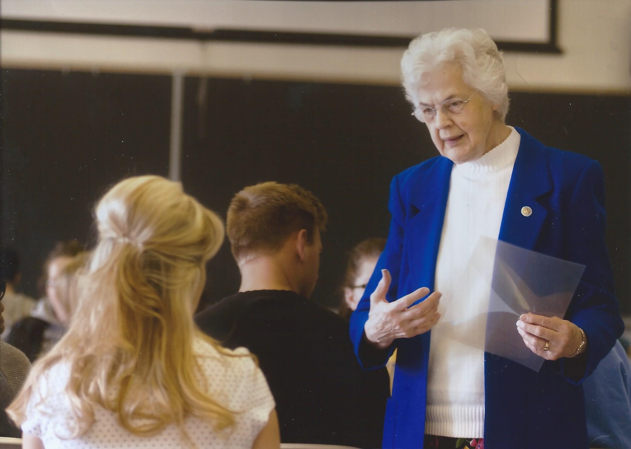 Sister Mary Josephine Torborg continue to teach theology at the College.