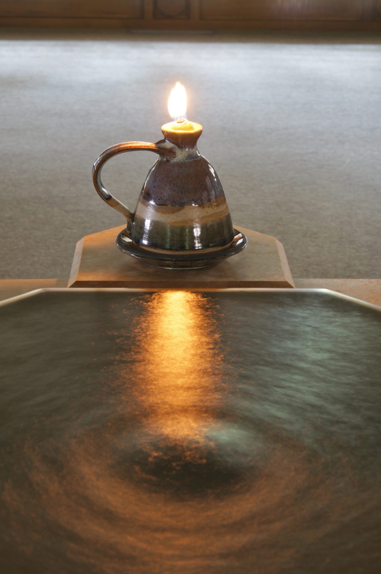 The baptismal font reminds us of our own baptismal promises.
