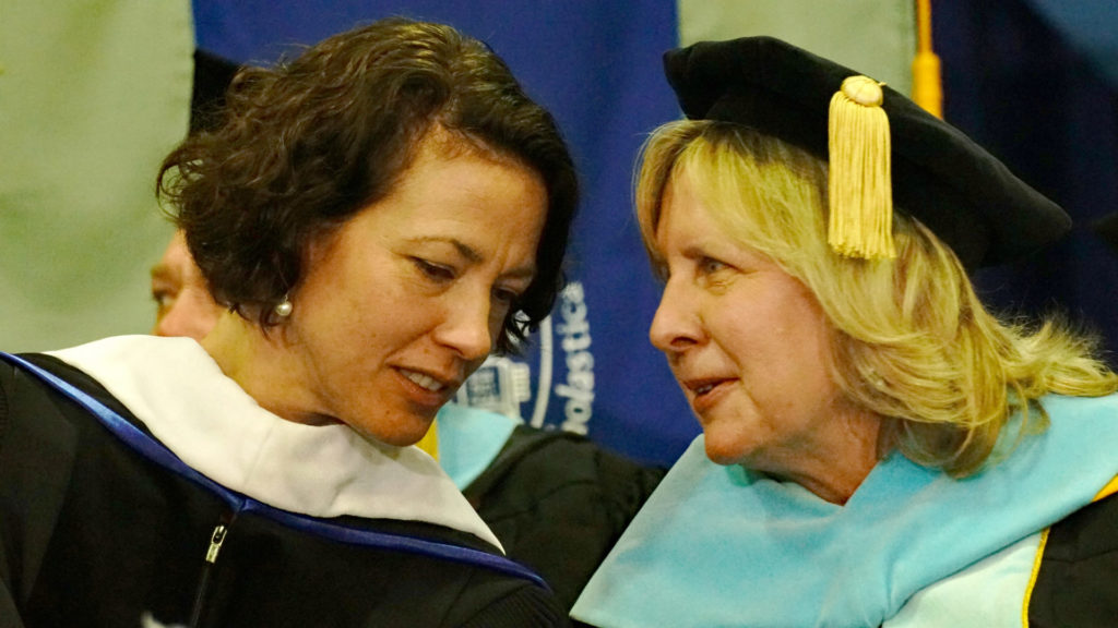 Mayor Emily Larson and President Barbara McDonald