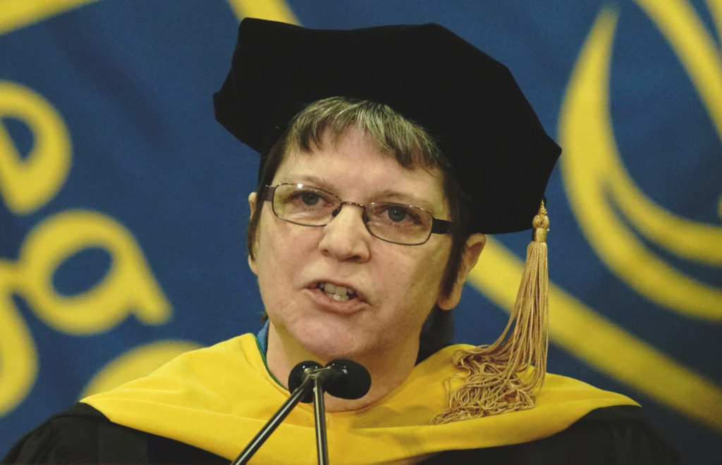 Sister Kathleen Del Monte gives the opening invocation.